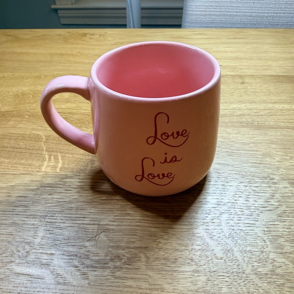 Threshold Pink Ceramic Mug with Love is Love Design